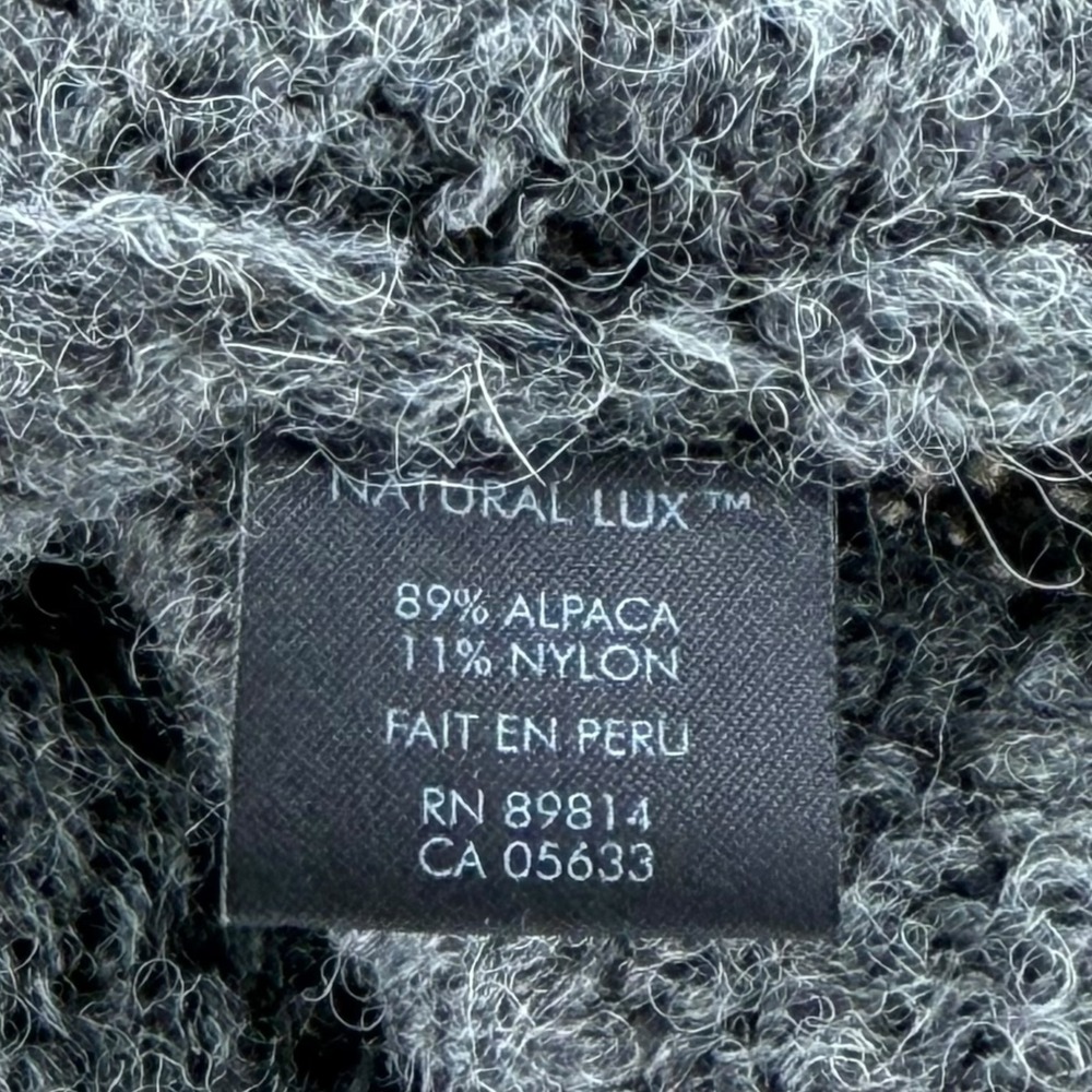 STELLA CARAKASI Shrug Gray Alpaca Blend Cowl Neck Cropped Women's Small Snood - Picture 6 of 7